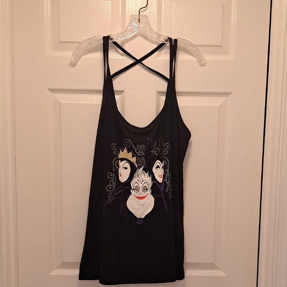 Disney Black Tank Top with Villains Design